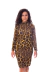 Vestido Mídi Justo Gola Alta Manga Longa Onça - comprar online