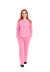 Calça Wide Leg Com Bolso Frontal Moletinho Feminino Rosa - Moda Vício