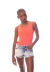Body Regata Decote Costas Com Bojo Laranja - Moda Vício