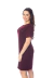 Vestido Manga Curta Camiseta Com Bolso Vinho - comprar online
