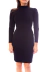Vestido Mídi Justo Gola Alta Manga Longa Princesa Preto - Moda Vício