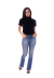 Blusa Gola Alta Manga Curta Veludo Feminino Preto - Moda Vício