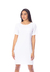 Vestido Manga Curta Camiseta Com Bolso Branco