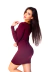 Vestido Justo Manga Longa Com Abertura No Busto Vinho - comprar online