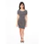 Vestido Justo Manga Curta Ombro A Ombro Listrado Preto e Branco - Moda Vício