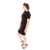 Vestido Mídi Justo Gola Alta Manga Curta Preto - comprar online