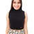 Cropped Gola Alta Feminino Preto