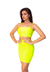 Cropped Faixa Alça Fina Feminino Amarelo Neon