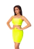 Cropped Faixa Alça Fina Feminino Amarelo Neon