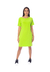 Vestido Manga Curta Camiseta Com Bolso Verde Lima - loja online