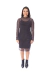Vestido Justo Manga Longa Gola Alta Tule Poá Preto e Branco - comprar online