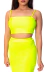 Cropped Faixa Alça Fina Feminino Amarelo Neon - loja online