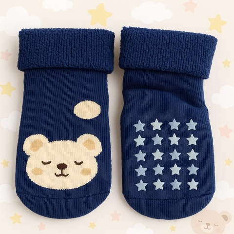 Medias térmicas antideslizante osito azul 18-24 m