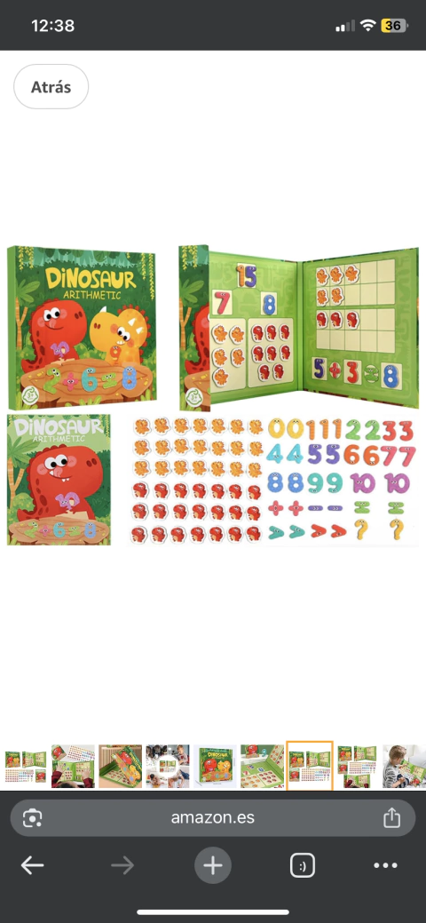 Libro de aprendizaje magnetico números Dino - comprar online