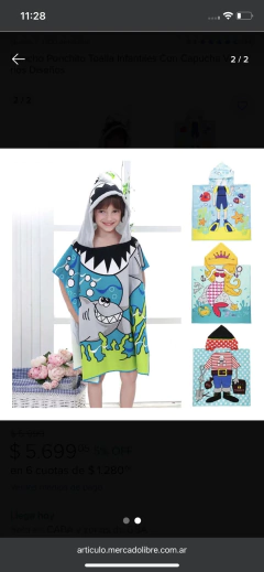Toalla con capucha niños