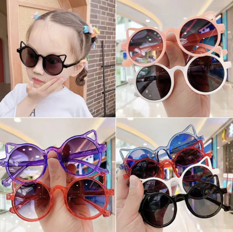 Lentes de sol infantiles con orejas de gato