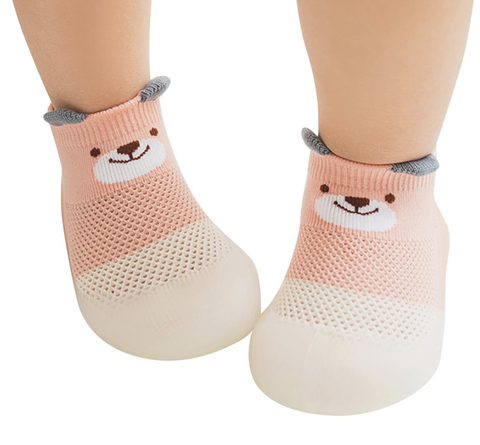 Zapatillas suela flexible osito Rosa
