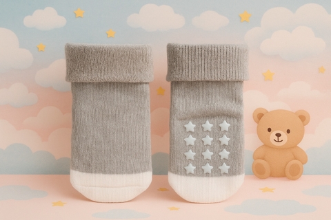 Medias térmicas antideslizante Gris - blanco - comprar online