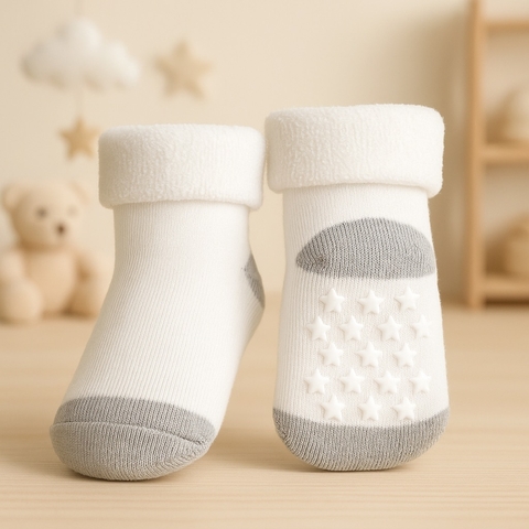 Medias térmicas. antideslizante osito blanca - comprar online
