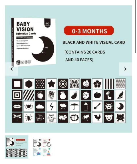 Baby visión- tarjetas de estimulación visual
