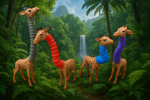 Jirafa cuello estirable