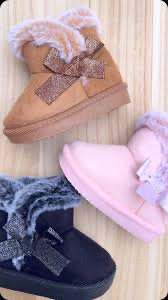 Botas de gamuza -piel MOÑO ROSA envío 12-4 - Tiendabebe_arg