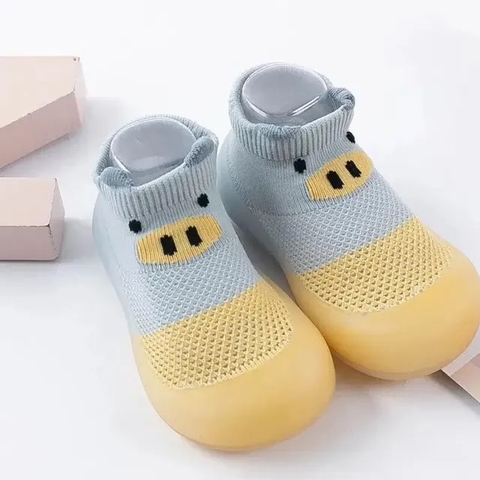 Zapatillas suela flexible osito Gris - maiz