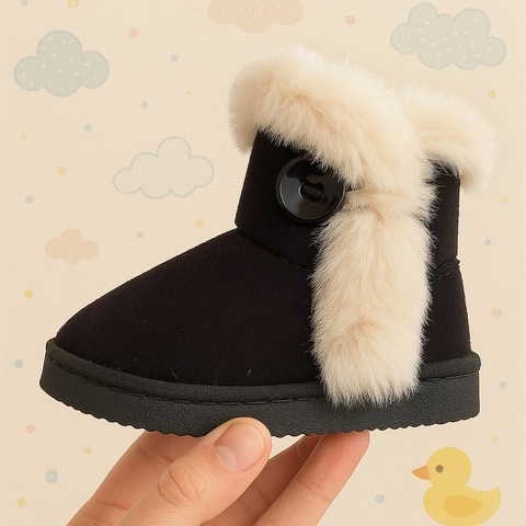 Bota gamuza - piel boton negro - comprar online