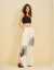 Calça Pantalona Open Estampada com Fenda
