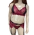 Conjunto Lenceria de Encaje 3 Piezas Corpiño Tanga Portaliga Plus Size - tienda online