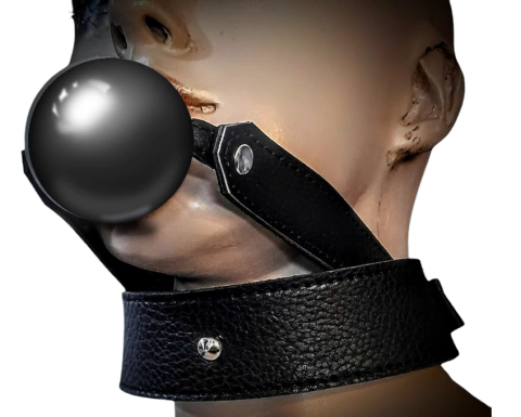 Collar de Ecocuero Mordaza con Pelota BDSM