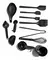 SET UTENSILLOS DE COCINA EN SILICONA - 21 PIEZAS COLOR NEGRO SS21-01