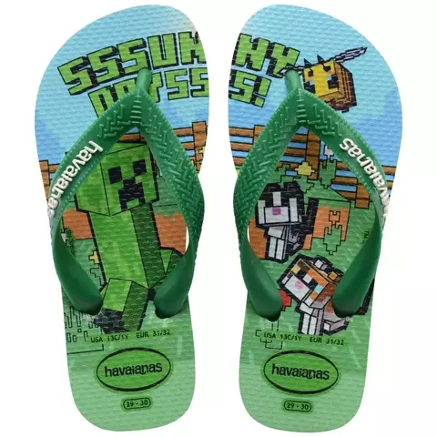 Chinelo Havaianas Infantil Minecraft - Verde - comprar online