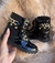 Bota Infantil Coturno Feminina Preta com Corrente Moda Blogueirinha