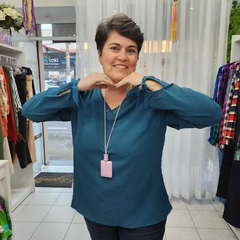 Blusa Aline Azul Petroleo na internet