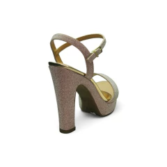 Sandalia Plataforma Taco 10 1/2 Glamour Cetim Lame Vizzano (6292200CT) - tienda online