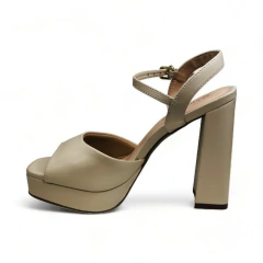 Sandalia Faja Ancha c/ Plataforma Tacon 11 1/2 Napa Chocolate (1947501NP) - Mousse Calzados