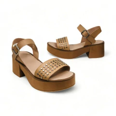 Imagen de Sandalia Faja Tachas Napa Mousse (0405NP)