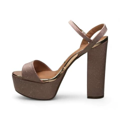 Imagen de Sandalia Plataforma Taco Palo 11 1/2 Cetim Lame Vizzano (6282455CT)