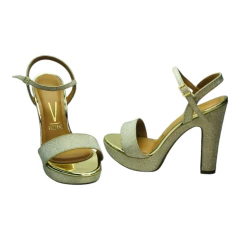 Imagen de Sandalia Plataforma Taco 10 1/2 Glamour Cetim Lame Vizzano (6292200CT)