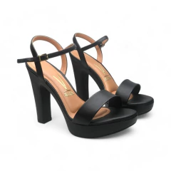 Sandalia Plataforma Taco Forrado 10 1/2 Napa Vizzano (6292200NP)