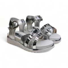 Sandalia Tiras Cruzadas Metalizado Gliter Pachorra (714MZ)