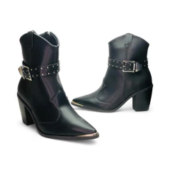 Bota Tejana Recortes Tira Hebilla Tachas Tacon 6 1/2 Napa Vizzano (3070110NP) - comprar online