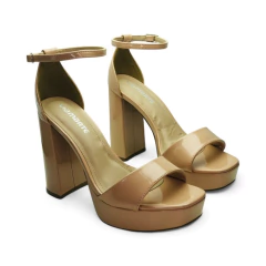 Sandalia Talonera Plataforma Taco Palo11 1/2 Verniz Via Marte (11304VZ) - tienda online