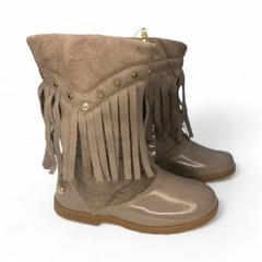 Bota Larga Flecos Tacha Gamuza Verniz PeComPe (30071VZ) - tienda online