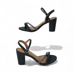 Sandalia Doble Tira Detalle Strass Taco Conico 7 1/2 Napa Vizzano (62621034NP) - comprar online