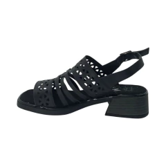 Sandalia 2 Fajas Troqueladas Napa Mousse (0307NP) - Mousse Calzados