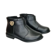 Bota Corta Aplique Corazon Napa Molekinha (2167133NP)