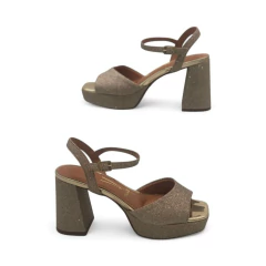 Imagen de Sandalia Faja Plataforma Taco Ancho 71/2 Gliter Mini Shine Vizzano (6472207GLI)