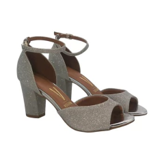 Sandalia C/ Talonera Taco Conico 7 1/2 Cetim Lame Vizzano (6262406CT) - tienda online